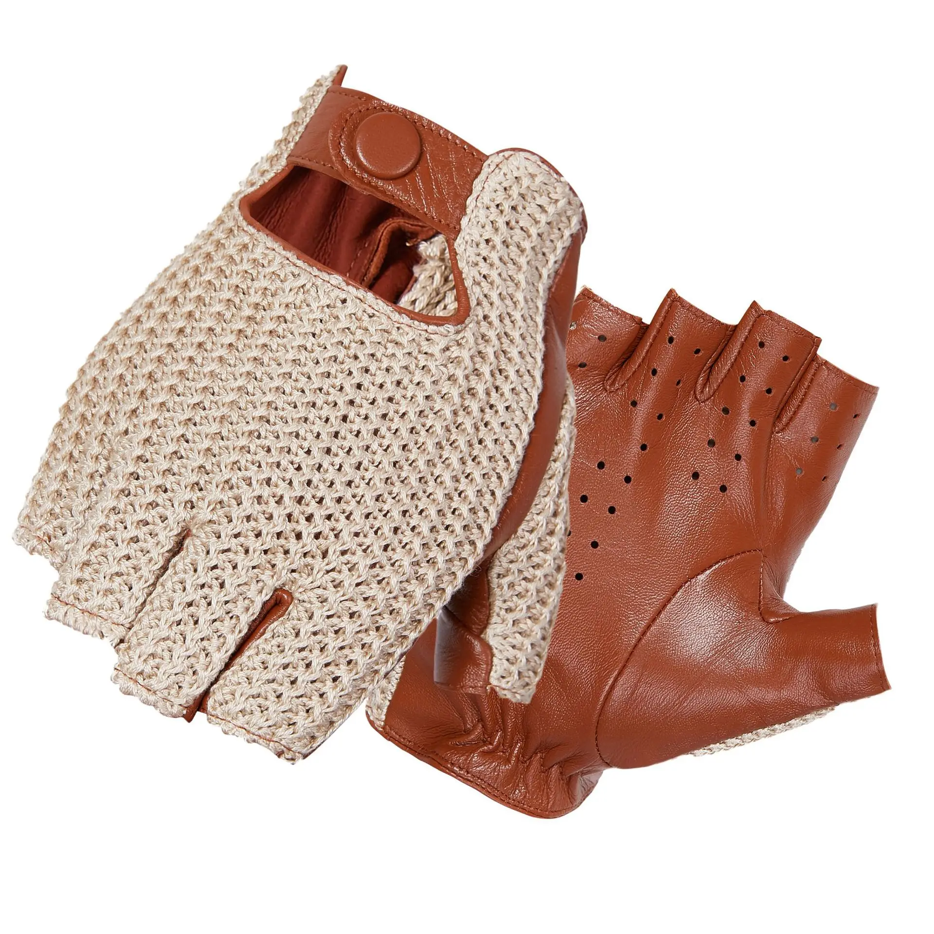Leather Driving Glove - Sarung Tangan Pendek Kulit Asli Pria
