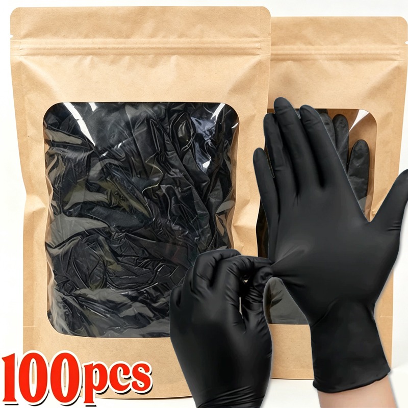 1/100 Buah Sarung Tangan Hitam - Latex Disposable Glove ulasan dan harga